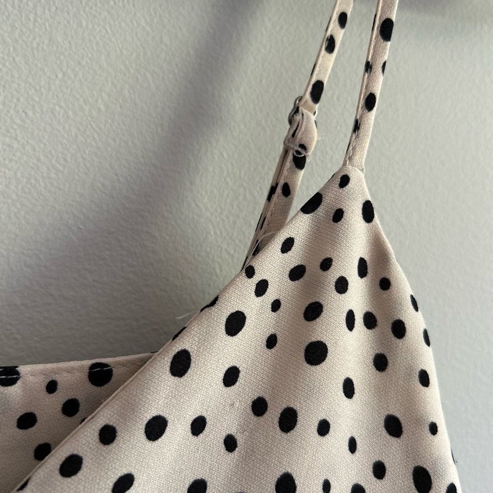 Tiered polka dot spaghetti strap dress by Mystree. - Picture 1 of 8